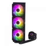 COOLER MASTER MASTERLIQUID 360L CORE ARGB DISSIPATORE A LIQUIDO PER CPU POMPA GEN S A DOPPIA CAMERA RADIATORE SUPERIORE E 3 VENTOLE ARGB DA 120mm STAFFE LGA 1700 E AM5 NERO