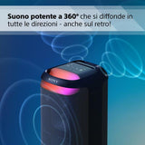 Sony SRS-XV800 - Altoparlante wireless per feste con potente audio a 360 e MEGA BASS - 25 ore di durata della batteria, portatile, per interni ed esterni, illuminazione, karaoke - nero