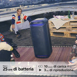 Sony SRS-XV800 - Altoparlante wireless per feste con potente audio a 360 e MEGA BASS - 25 ore di durata della batteria, portatile, per interni ed esterni, illuminazione, karaoke - nero