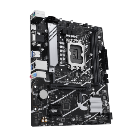 ASUS PRIME B760M-K SCHEDA MADRE INTEL B760 LGA 1700 mATX PCIE 4.0 DUE SLOT PCIE 4.0 M.2 DDR5 REALTEK 2.5GB ETHERNET VGA HDMI SATA 6 GBPS USB 3.2 FRONTALE GEN 1 AURA SYNC
