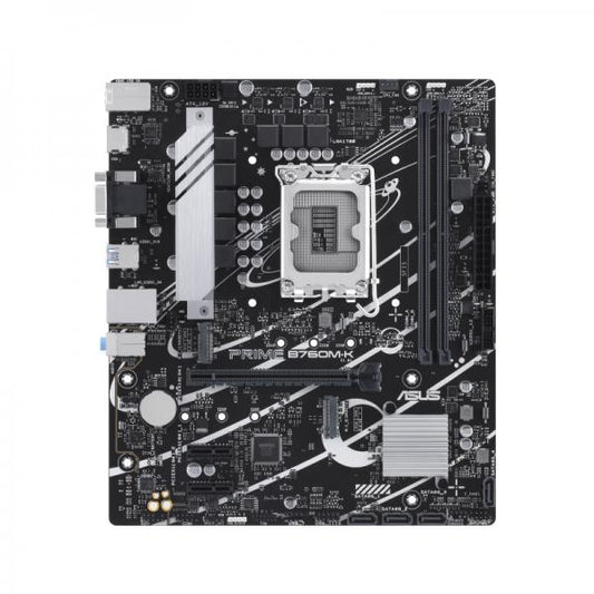 ASUS PRIME B760M-K SCHEDA MADRE INTEL B760 LGA 1700 mATX PCIE 4.0 DUE SLOT PCIE 4.0 M.2 DDR5 REALTEK 2.5GB ETHERNET VGA HDMI SATA 6 GBPS USB 3.2 FRONTALE GEN 1 AURA SYNC