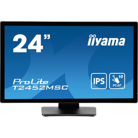 iiyama ProLite T2452MSC-B1 Monitor PC 60,5 cm [23.8] 1920 x 1080 Pixel Full HD LCD Touch screen Multi utente Nero (24 ProLite T2452MSC-B1 Multi-Touch Monitor - 24 Black LED Touchscreen Monitor Full H