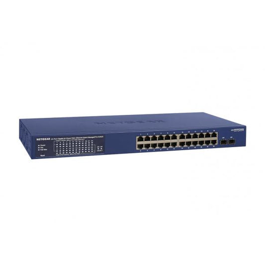 NETGEAR PROSAFE GS724TP-300EUS SWITCH SMART GESTITO 24 PORTE POE GIGABIT ETHERNET 24 X POE+ 190W 2X 1G SFP MONTABILE A RACK