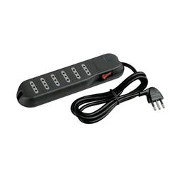 BTICINO 3630GB MULTIPRESA SLIM 1.5MT 6 PRESE 10A CON INTERRUTTORE LATERALE COLORE NERO