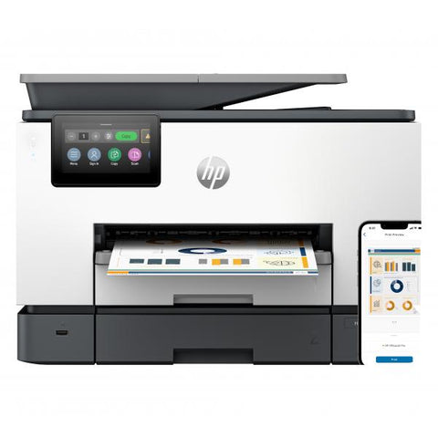 HP Stampante multifunzione OfficeJet Pro 9130b, Colore, Stampante per Piccole e medie imprese, Stampa, copia, scansione, fax, wireless; stampa da smartphone o tablet; alimentatore automatico di docum