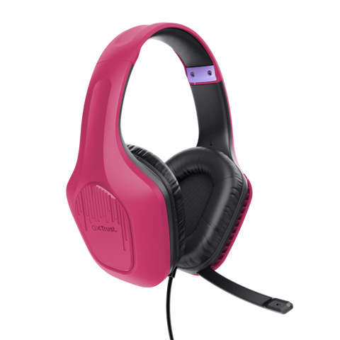 TRUST GXT415P ZIROX CUFFIA GAMING CON MICROFONO CAVO 2MT JACK 3.5MM ROSA/NERO