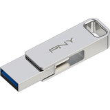 PNY 256GB DUO LINK USB 3.2 TYPE-C DUAL CHIAVETTA USB PER DISPOSITIVI ANDROID E COMPUTER ARCHIVIAZIONE MOBILE ESTERNA PER FOTO VIDEO E ALTRO 200MB/S SILVER