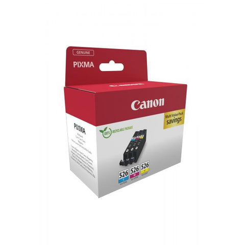 CANON CLI-526 MULTIPACK 3 CONFEZIONI DA 9 ML GIALLO CIANO MAGENTA PER PIXMA iP4850, iP4950, iX6550, MG5150, MG5250, MG5350, MG6150, MG6250, MX895