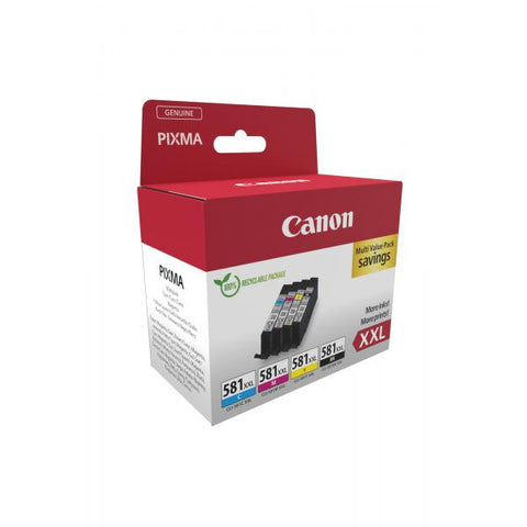 Canon 1998C006 cartuccia d'inchiostro 4 pz Originale Nero, Ciano, Magenta, Giallo (CANON CLI-581XXL Ink Cartridge C/M/Y/B)