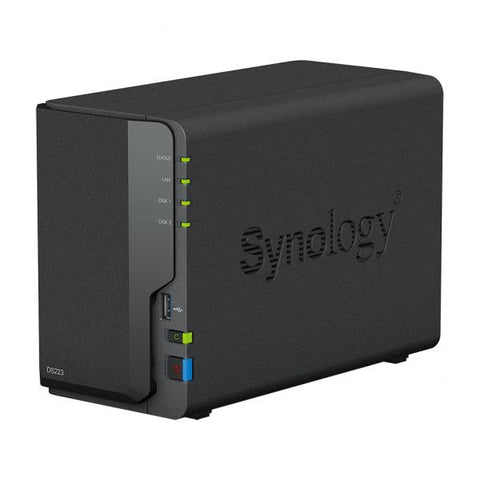 Synology DiskStation DS223 NAS Mini Tower Realtek RTD1619B 2 GB DDR4 16 TB HDD DiskStation Manager Nero (Synology DS223 16TB [Synology HAT3300] 2 bay desktop NAS; AMD Ryzen [3Years warranty])