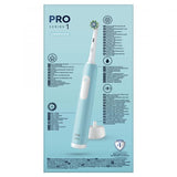 BRAUN ORAL B PRO1 SPAZZOLINO ELETTRICO RICARICABILE CON 2 TESTINE BLU