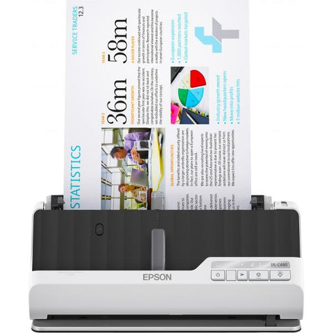 Epson DS-C490 Scanner a foglio 600 x 600 DPI A4 Nero, Grigio (Epson DS-C490 - Sheetfed scanner - Duplex - A4/Legal - 600 dpi x 600 dpi - ADF [20 sheets] - up to 3500 scans per day - USB 2.0)