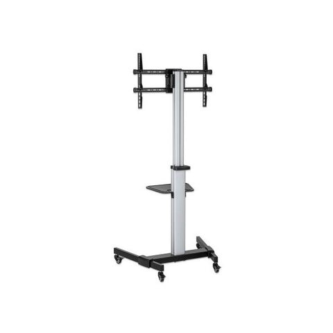 Manhattan 462327 Supporto TV a parete 2,18 m [86] Nero, Argento (TV/MONITOR TROLLEY STAND- - 37-86IN VESA TO 600X400MM 50KG)