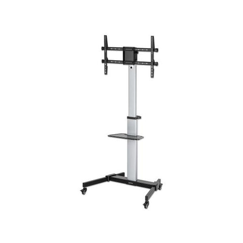 Manhattan 462327 Supporto TV a parete 2,18 m [86] Nero, Argento (TV/MONITOR TROLLEY STAND- - 37-86IN VESA TO 600X400MM 50KG)