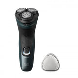 PHILIPS X3052/00 RASOIO ELETTRICO RICARICABILE SERIE 3000x WET E DRY 3 TESTINE 27 LAME POWERCUT NERO VERDE