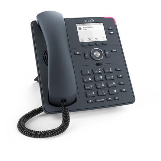 SNOM D150 SIP TELEFONO VOIP DISPLAY GRAFICO TFT IN SCALA GRIGI 2 TASTI PROGR.BLF 2 PORTE ETHERNET 1GBIT/S POE IEEE 802.3AF CLASS 1 IEEE 802.3AZ NERO