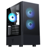 CASE ITEK M.TOWER "SIISBE 3.0" GAMING USB3, 3*12cm fan ARGB, Trasp Wind, - ITGCASIB30