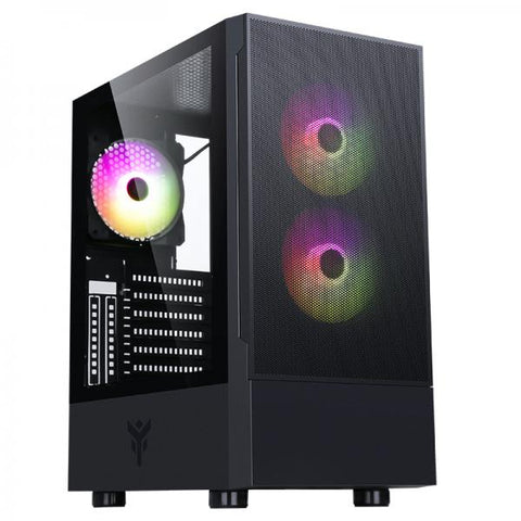 CASE ITEK M.TOWER "SIISBE 3.0" GAMING USB3, 3*12cm fan ARGB, Trasp Wind, - ITGCASIB30