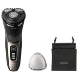 PHILIPS S3242/12 RASOIO ELETTRICO RICARICABILE SERIE 3000 WET & DRY TESTINE PIVOT E FLEX 5D CON CUSTODIA NERO ORO