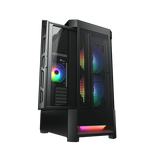 COUGAR 385ZD10R AIRFACE RGB CASE GAMING ATX MIDI TOWER 2+1 VENTOLE INSTALLATE ILLUMINAZIONE LED RGB PANNELLO IN VETRO TEMPERATO BLACK