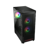 COUGAR 385ZD10R AIRFACE RGB CASE GAMING ATX MIDI TOWER 2+1 VENTOLE INSTALLATE ILLUMINAZIONE LED RGB PANNELLO IN VETRO TEMPERATO BLACK