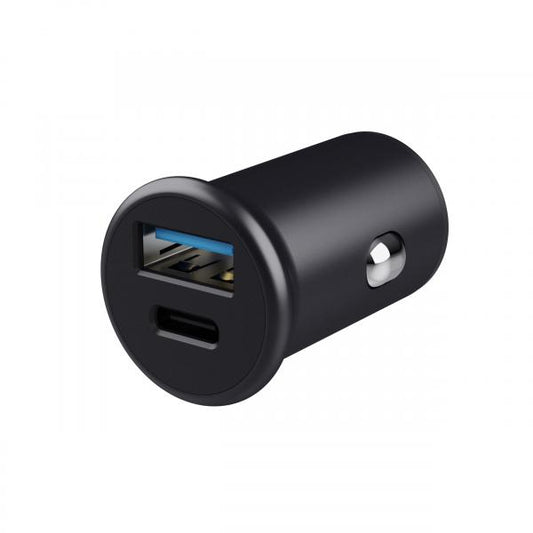 TRUST MAXO CARICABATTERIA PER AUTO USB PER RICARICA RAPIDA 38W PD 1 x USB-A QC3 18 W 1 x USB-C PD 20 W IN ALLUMINIONERO
