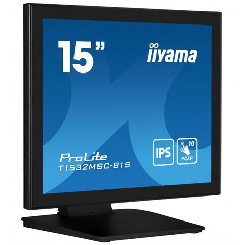 iiyama ProLite T1532MSC-B1S Monitor PC 38,1 cm [15] 1024 x 768 Pixel XGA LCD Touch screen Nero (ProLite T1532MSC-B1S Monitor - 15 Black Touchscreen Monitor VGA DisplayPort and HDMI)
