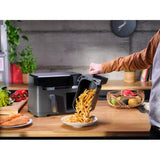 Tefal Dual Easy Fry & Grill EY905B Doppia 8,3 L Indipendente 2700 W Friggitrice ad aria calda Grigio