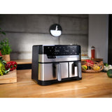 Tefal Dual Easy Fry & Grill EY905D Doppia 8,3 L Indipendente 2700 W Friggitrice ad aria calda Acciaio inox