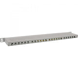 InLine 19" patch panel Cat.6A 0.5 U 24 vie, con protezione antipolvere, grigio