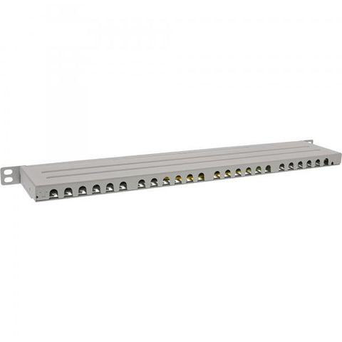 InLine 19" patch panel Cat.6A 0.5 U 24 vie, con protezione antipolvere, grigio