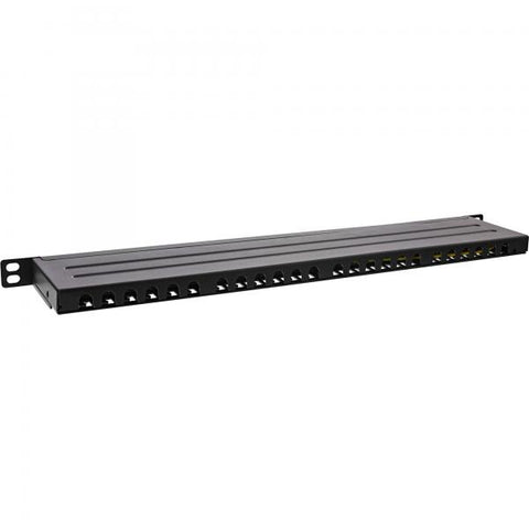 InLine 19" patch panel Cat.6A 0.5 U 24 vie, con protezione antipolvere, nero