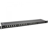 InLine 19" patch panel Cat.6A 0.5 U 24 vie, con protezione antipolvere, nero