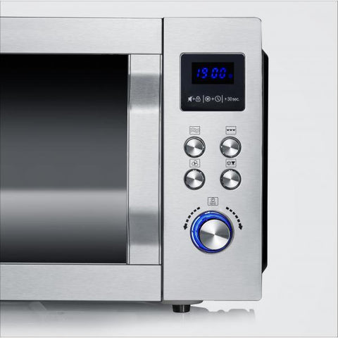 Severin MW 7777 forno a microonde Superficie piana Microonde con grill 25 L 900 W Nero, Stainless steel