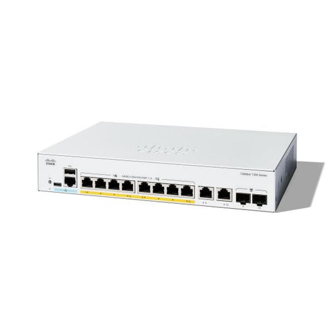 CISCO CATALYST 1300-8FP-2G SWITCH GESTITO L3 - 8 X 10/100/1000 (POE+) + 2 X COMBO GIGABIT SFP/RJ-45 - POE+ (120 W) MONTABILE SU RACK