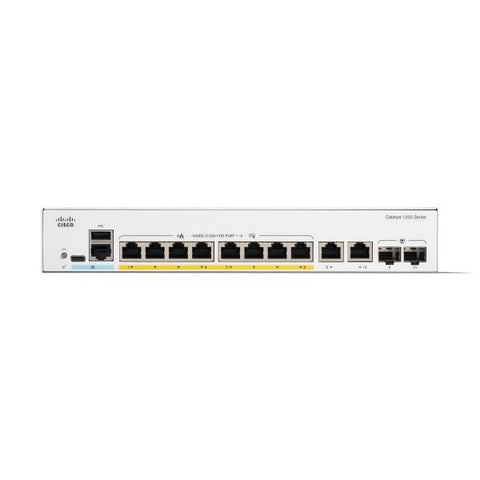 CISCO CATALYST 1200 C1200-8FP-2G SWITCH GESTITO L2L3 - 8 PORTE GIGABIT ETHERNET (10/100/1000) 2 x 1g COMBO BIANCO