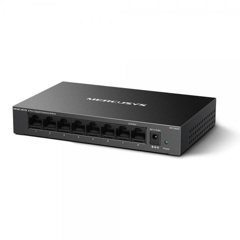 MERCUSYS MS108GS SWITCH NON GESTITO 8 PORTE GIGABIT ETHERNET (10/100/1000) IN METALLO DESKTOP NERO