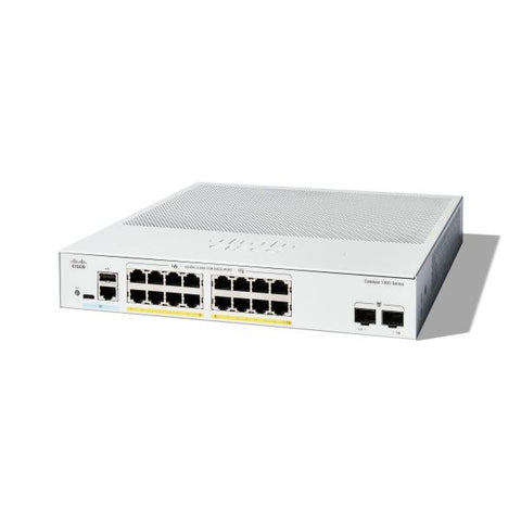 Cisco C1300-16FP-2G switch di rete Gestito L2/L3 Gigabit Ethernet [10/100/1000] Bianco (CATALYST 1300 16-PORT GE FULL - POE 2X1G SFP)
