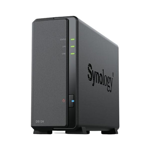 Synology DiskStation DS124 NAS Desktop Realtek RTD1619B 1 GB DDR4 4 TB HDD DiskStation Manager Nero (Synology DS124 4TB [Synology HAT3300] 1 bay NAS; Realtek RTD1619B 1.7GHz quad-core processor; 1 GB
