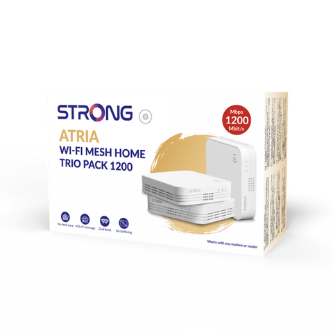 STRONG ATRIA WIRELESS EXTENDER WI-FI MESH 1200 DUAL BAND KIT 3 Pz.