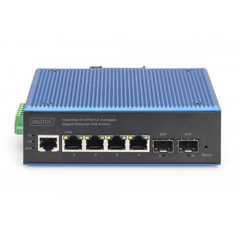 Digitus Switch industriale 4+2 porte L2 gestite Gigabit Ethernet PoE (INDUST 4+2PORT E POE SWITCH)