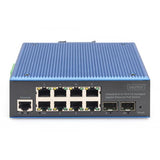 Digitus Switch industriale Gigabit Ethernet PoE gestito a 8+2 porte L2