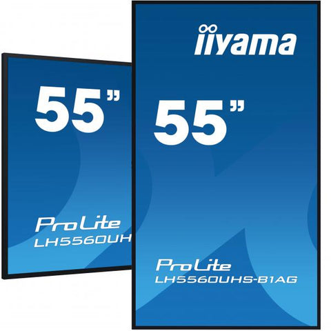 iiyama LH5560UHS-B1AG visualizzatore di messaggi Pannello A digitale 138,7 cm [54.6] LED Wi-Fi 500 cd/m 4K Ultra HD Nero Processore integrato Android 11 24/7 (iiyama ProLite LH5560UHS-B1AG - 55 Cat