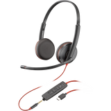 POLY Blackwire C3225 Stereo Auricolare Cablato Portatile Ufficio USB tipo A Nero