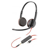 POLY Blackwire C3225 Stereo Auricolare Cablato Portatile Ufficio USB tipo A Nero