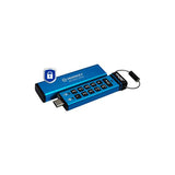 Teclado Kingston Technology IronKey, 200 unidades, memoria USB tipo C 3.2 Gen 1 (3.1 Gen 1), color azul.
