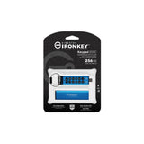 Kingston Technology IronKey Keypad 200 unità flash USB 256 GB USB tipo-C 3.2 Gen 1 (3.1 Gen 1) Blu