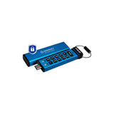 Kingston Technology IronKey Keypad 200 unità flash USB 64 GB USB tipo-C 3.2 Gen 1 (3.1 Gen 1) Blu