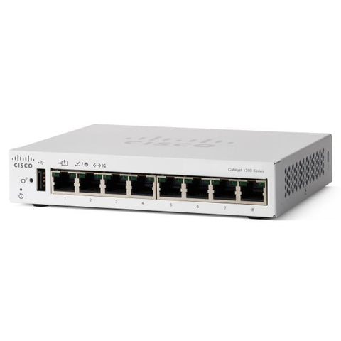 Cisco C1200-8T-D switch di rete Gestito L2/L3 Gigabit Ethernet [10/100/1000] Bianco (CATALYST 1200 8-PORT GE DESKTOP - EXT PS POE INPUT)
