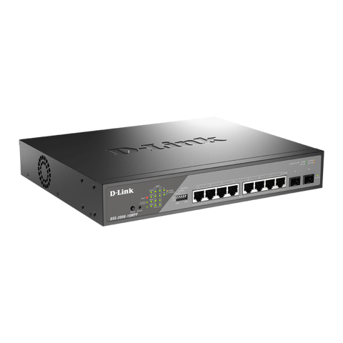 D-Link DSS-200G-10MPP/B switch di rete Gestito L2 Gigabit Ethernet [10/100/1000] Supporto Power over Ethernet [PoE] 1U Grigio (10-PORT GIGABIT ETHERNET POE++ - SURVEILLANCE SWITCHES)